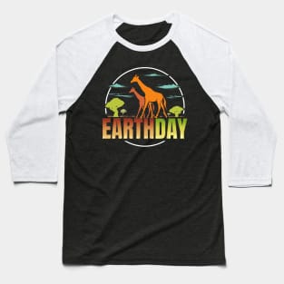 Logo Africa Giraffes In Savannah For Earth Day Baseball T-Shirt